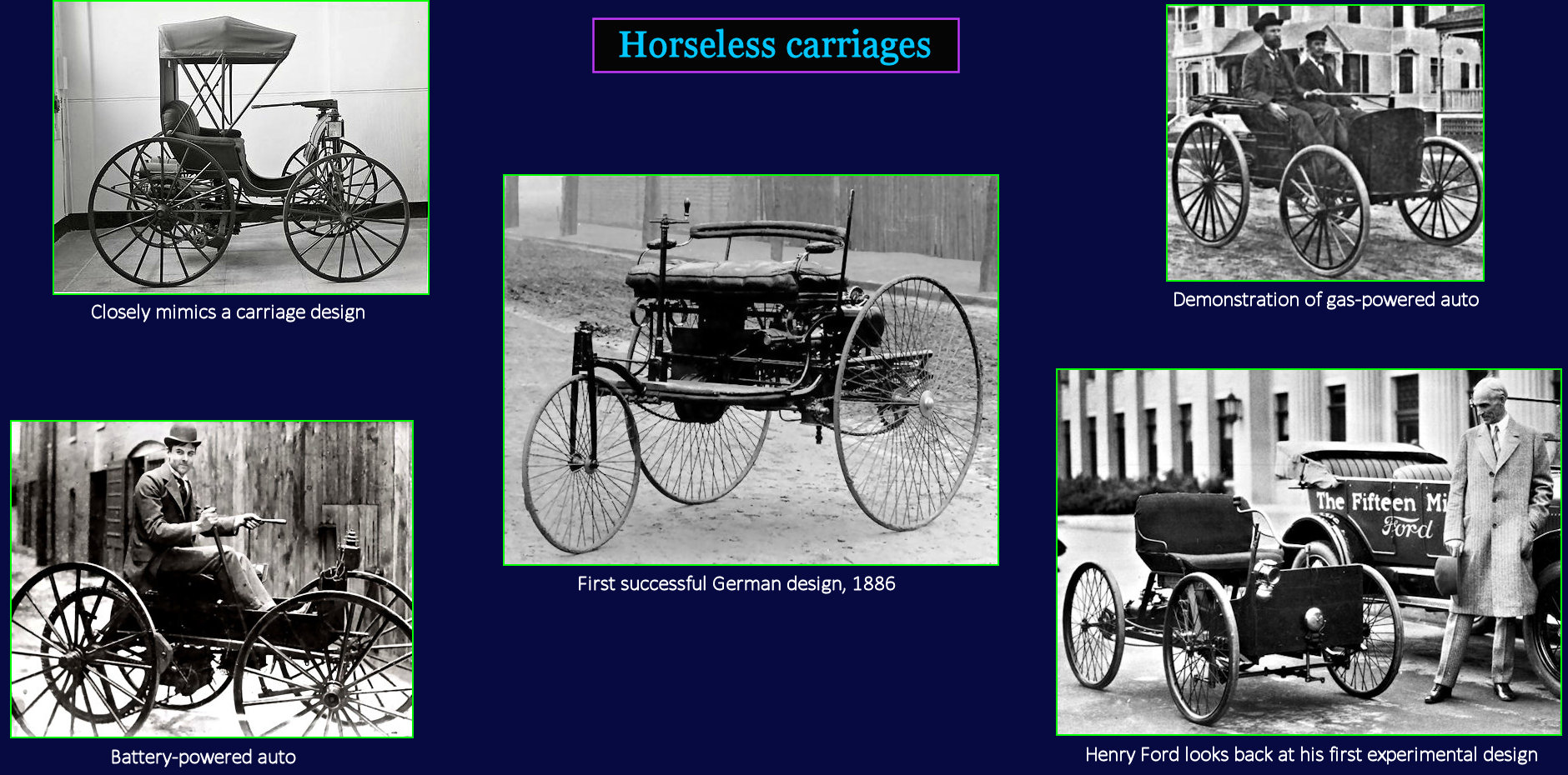 Early autos, 1900